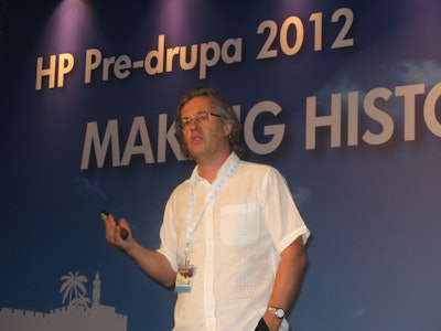 Alon Bar-Shany at the HP Pre-drupa 2012 event in Tel Aviv.