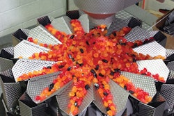 Gummy snacks, are packed on custom-designed equipment.