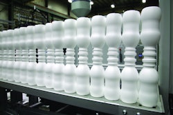 Liquid yogurt containers are extrusion blown neck-to-neck.