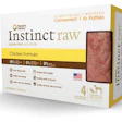 Nature’s Variety’s Instinct Raw Frozen Diet, which includes this 4-lb carton of chicken patties.