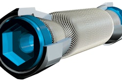 The drawing illustrates the construction of the unusual fluidic muscle.