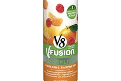 V-8 Fusion Sparkling Drinks uses a slim can to emphasize the brand message.