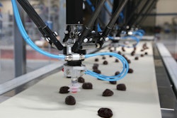 With the use of smart vision software, the four robots at Ozersky Souvenir accurately and gently pick irregularly shaped chocolates and place them on a separate conveyor at a rate of 360/min.