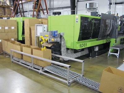 Indexing conveyors accurately deliver component part counts and weights per box at an adjustable pace.