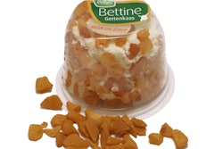 Clear PP container for goat's cheese.