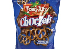 Toad-Ally Snax specializes in the production of chocolate-coated pretzels and chocolate-drizzled caramel popcorn.
