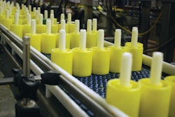 Northstar’s new lip balm line relies on pucks to keep the slender containers upright during the filling and capping process.
