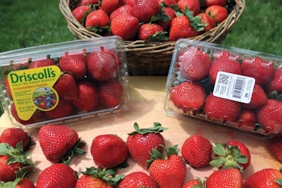 Driscoll’s, a major marketer of fresh berries, incorporates the pre-labeled clam shell packaging approach.