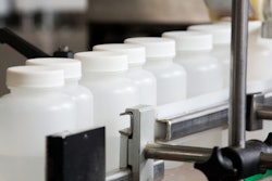 This photo shows plastic bottles used in a pharmaceutical application.