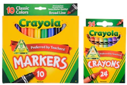 CONVEYING FUN. When consumers hone in on Crayola crayons, they see a cutout that shows a range of crayon colors within their boxes. This clever cutout has been broadened into a “smile” that promises fun for customers.