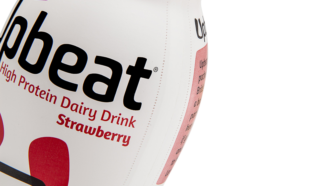 Upbeat Protein Drink Label Encourages Bottle Recycling Packaging