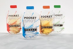 FLEXIBLE PACKS. This lineup shows some of the varieties of 50-mL Pocket Shot packs.