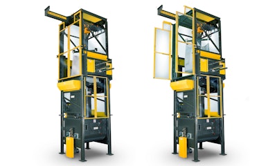 Polycarbonate-encased bulk bag unloader