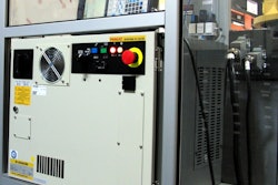 The Robotic Mini Pallet Cell downsizes to accommodate Fanuc’s compact robot controller.