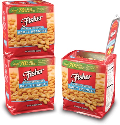 Now in a limited-edition trial is this two-lb package of Fisher Brand Party Peanuts.