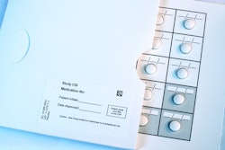 BLISTER PACK. This compliance-prompting pack for a clinical trials application includes room for patient initials and date dispensed.