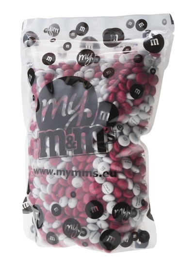 Personalized M&M's get a new kind of reclosure system.