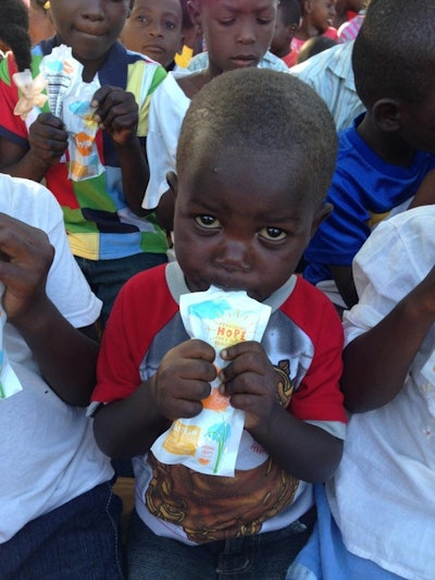 HopeGel is a nutrient and calorie-dense protein gel designed to aid children suffering from severe acute malnutrition.