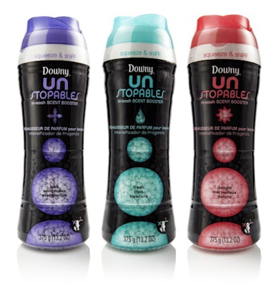 A smell-through port on the packaging for new Downy Unstoppables provides a level of comfort for consumers, who can get a preview of the scent the product will leave behind on their clothes before they purchase it.