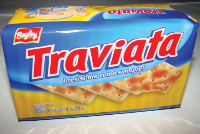 CONSISTENT LOOK. The new packaging equipment produces a hermetically sealed package that resembles the traditional packet seal well known among Traviata consumers