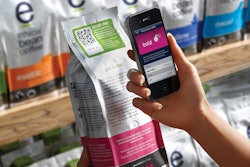 REAL-TIME INTERACTION. In today’s 24/7, connected environment, retailers and brand owners are using new technologies, such as QR codes, to interact with consumers in real time. Shown here is a QR code used on bags of coffee from Ethical Bean Coffee Co.
