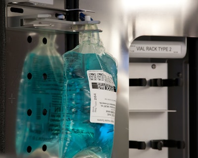 RIVA, an automated compounding system from Intelligent Hospital Systems, prepares IV bags 50 mL to 1,000 mL, and can also prepare low-concentration dilution bags for pediatric dosing.