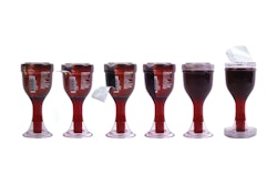 OPENING IT. To open the innovative PET container, consumers tear the perforated shrink label strip, twist off the closure, and peel open the foil/film membrane; the closure can also be used as a coaster.