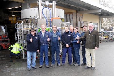 Stakeholders in the recent machinery upgrade at Arcobräu Gräfliches Brauhaus GmbH & Co. KG.