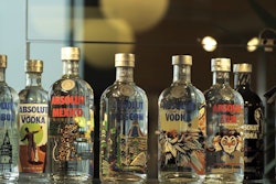 VARIED FLAVORS. Absolut produces a range of vodka flavors in ten glass bottle sizes.