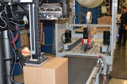 SCAN, TAPE & TAMP. Label data is scanned for verification and accuracy and routed to the tape-sealing and servo-tamp labeling application station.