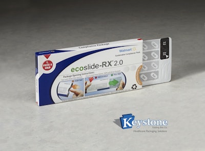 Walmart announces plans to incorporate Keystone Folding Box Co.’s Ecoslide-RX 2.0 compliance package into its pharmacies nationwide beginning in 2015.