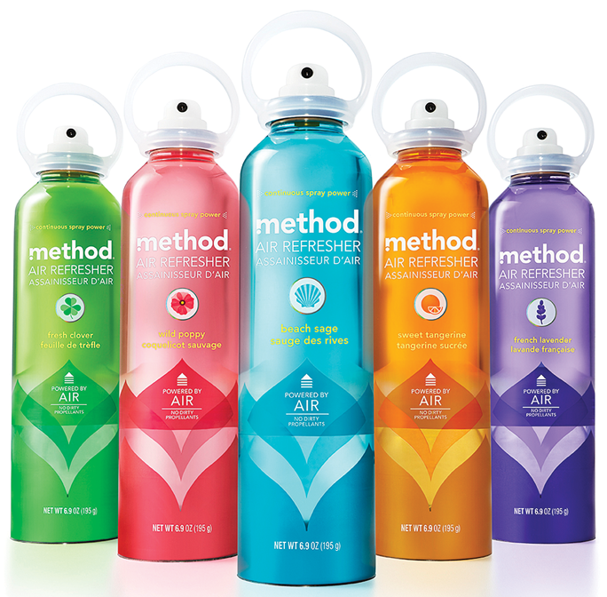 MULTIPLE COMPONENTS. It may involve a lot of parts, but the Airopack concept delivers an elegant finished package that replaces chemical propellants with compressed air.