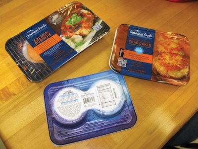 A high-end, value-added line of retail seafood products takes advantage of a tray-making technology that reduces the brand’s carbon footprint and projects a “deep blue sea” theme.