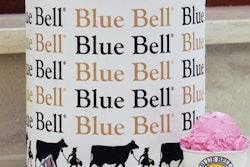 DRUMMING UP BUSINESS. Blue Bell’s preprinted drums heighten the company’s identity in the bulk ice cream category.