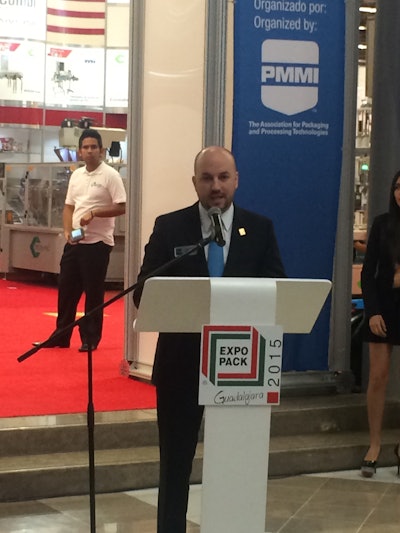 Gerardo Barajas, director of EXPO PACK Guadalajara, opens the show.