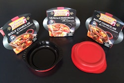 Barrier thermoformed trays have the appearance of casserole dishes.