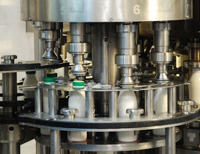 ROBA®-capping head in a filling plant for drinking yogurts.