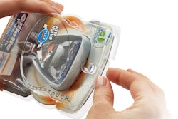 PERFORATED PET. The PET blister has a perforation that runs around its entire perimeter.