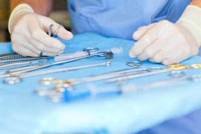 This image shows surgical devices in an operating room theater.