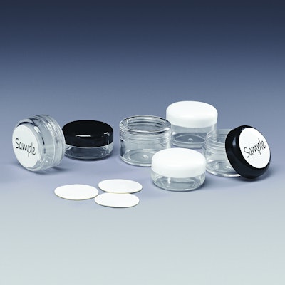 Qosmedix sampling jars with writable labels