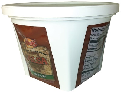 Hybrid plastic tub for salsa