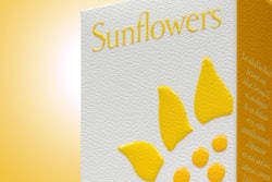 This carton for Elizabeth Arden’s Sunflowers fragrance uses multiple printing techniques.