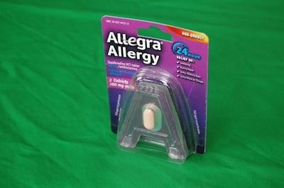 Allegra used a sample blister pack to promote the drug’s switch from prescription-only to over the counter.