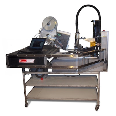 Wicketed polybag/sleeve labeler