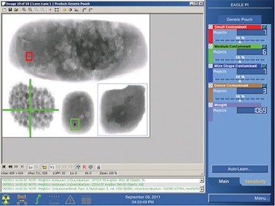 PRODUCT INSPECTION. A screenshot of Eagle’s SimulTask PRO Image “set and forget” analysis software, which facilitates changeover, reduces downtime, and imparts flexibility in the product inspection process.