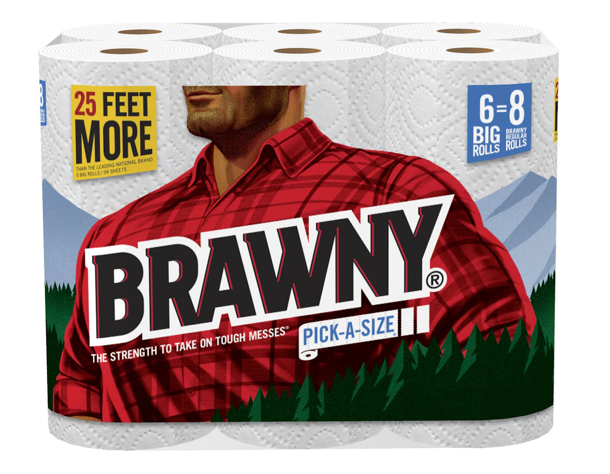 The Brawny Man now featured on paper towel packaging | Packaging World brawny guy paper towels