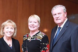 Joining each other at a September 14 VIP reception hosted by IDFA to discuss details of ProFood Tech were (left to right) Mette Petersen, President and Managing Director of Chicago-based Koelnmesse Inc.; Connie Tipton, President and CEO of IDFA; and Chuck Yuska, President and CEO of PMMI.