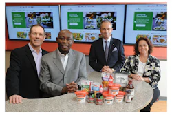 All playing key roles in bringing packaging innovation to market at McCormick & Co. are (left to right) Rick Gill, Vice President Technical and R&D; Michael Okoroafor, Vice President, Global Packaging Innovation; Dr. Hamed Faridi, Chief Science Officer; and Tracie L.C. Wilson, Senior Principal Scientist in Packaging Innovation. Photo by Jim Burger Photography.