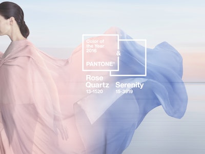 PANTONE 15-3919 Serenity and PANTONE 13-1520 Rose Quartz together are the Pantone Color of the Year 2016
