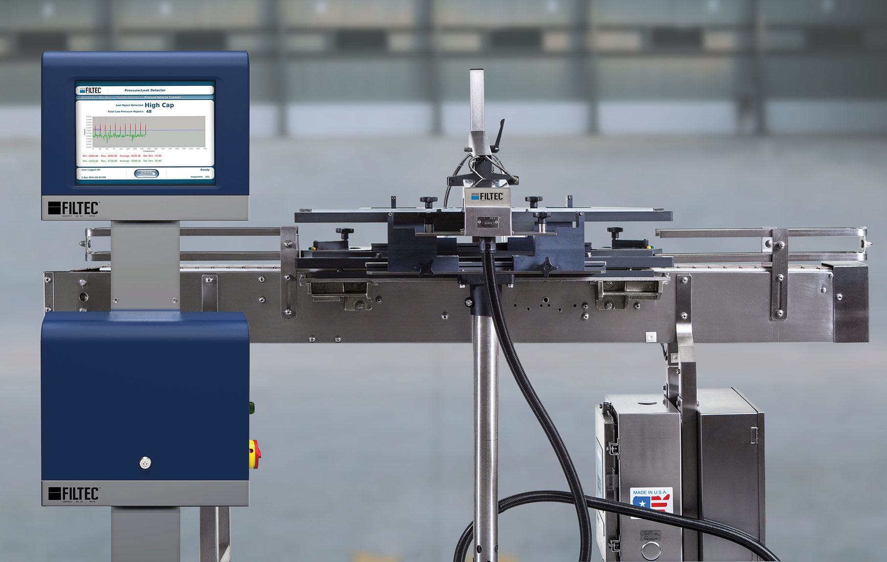 The programmability of the moving coil electric actuator (shown) makes it the perfect sensing device in the Pressure Leak Detector used to inspect PET bottles.